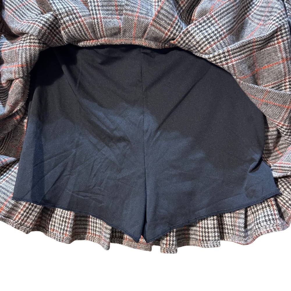 NWT MakeMeChic Apricot Plaid Pleated Mini Skort Drop Waist A-Line‎ - Small - Picture 8 of 9